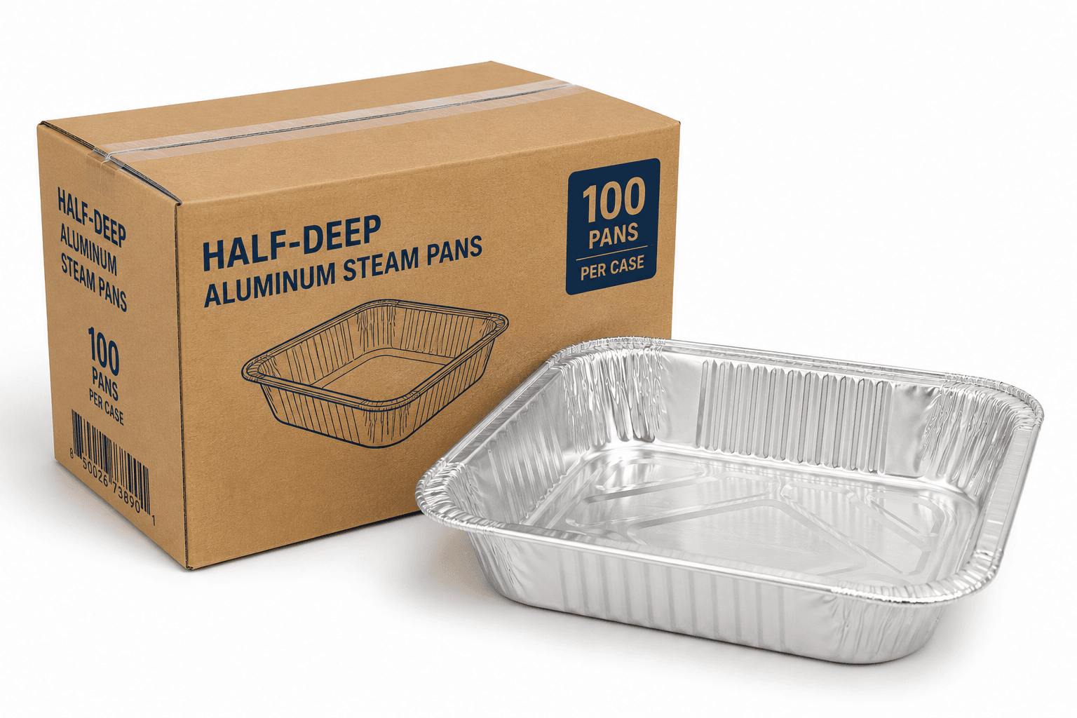 Half-Deep Aluminum Steam Pans- 100/Case
