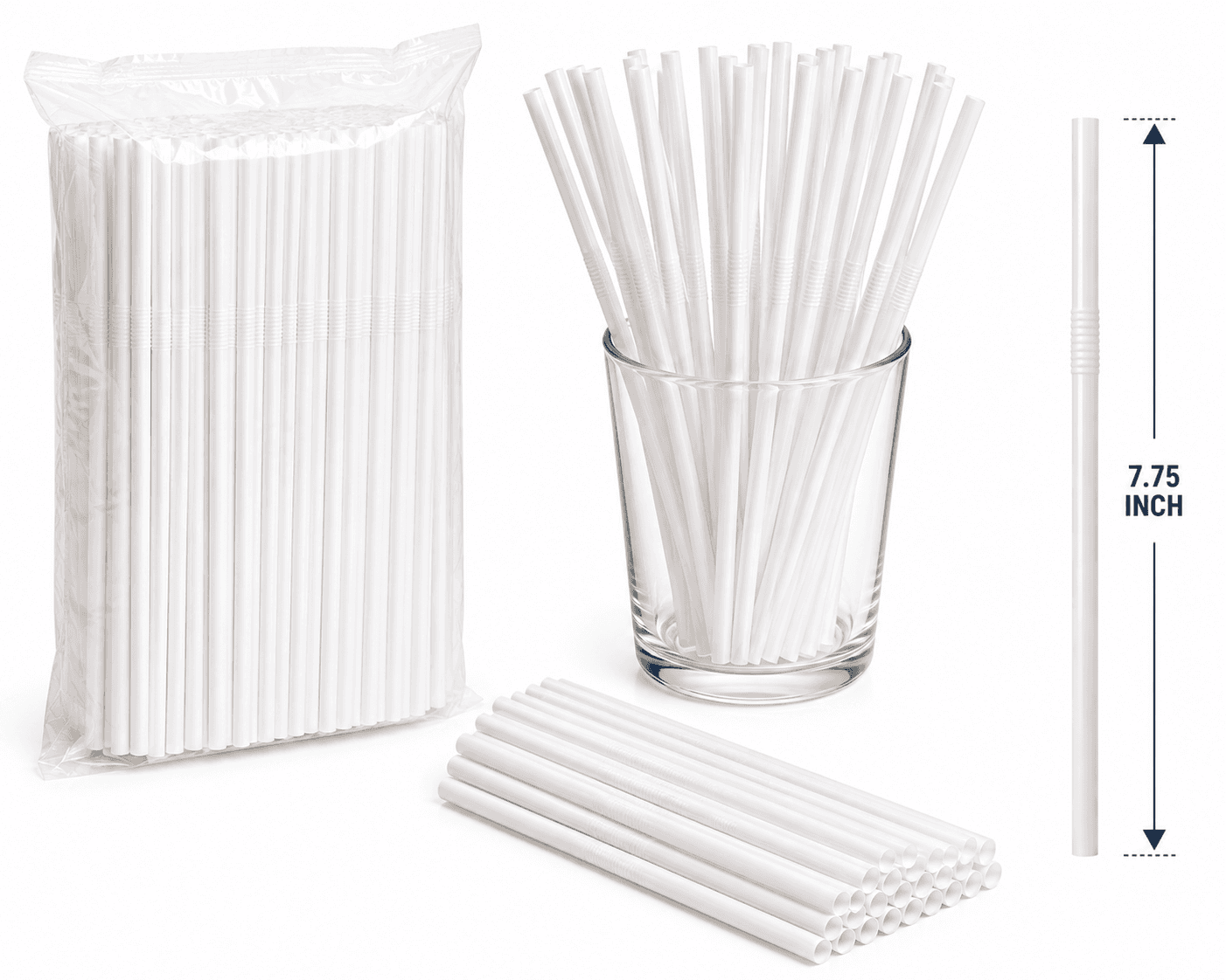 Plastic Straws 7.75 INCH