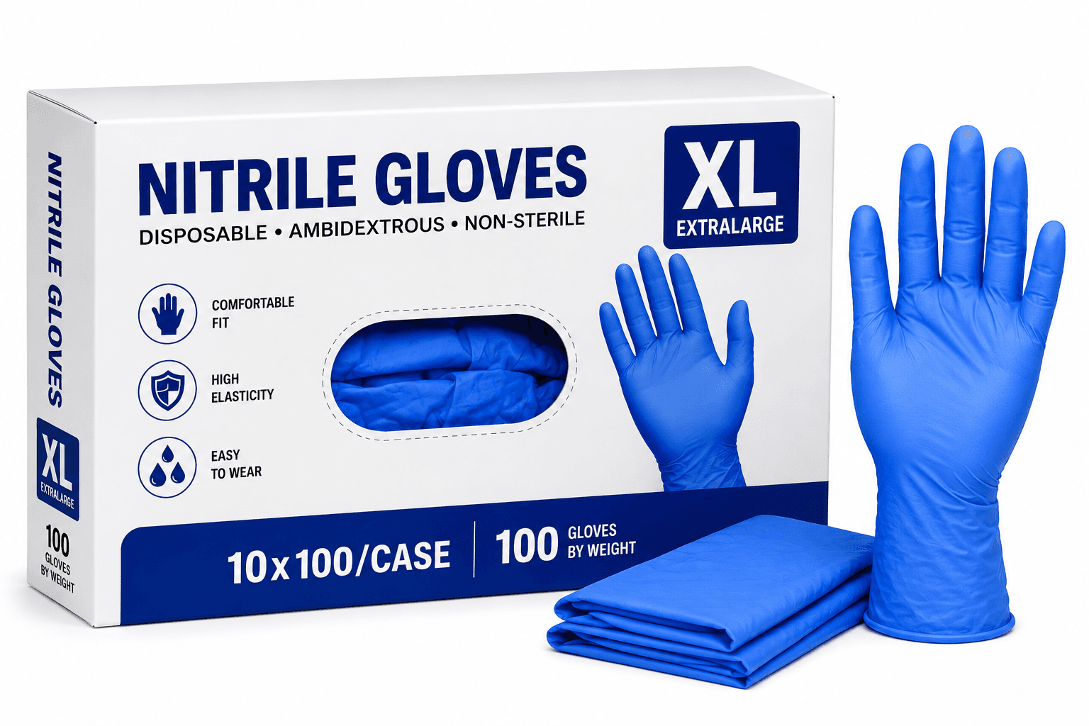 Nitrile Gloves - Extralarge(XL) - 10x100/Case