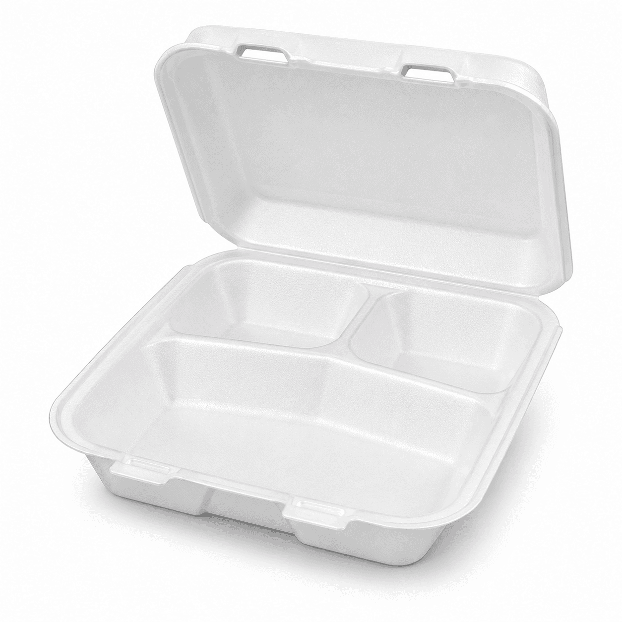 8X8 Foam Container Vented - 3 Compartment - 200/case