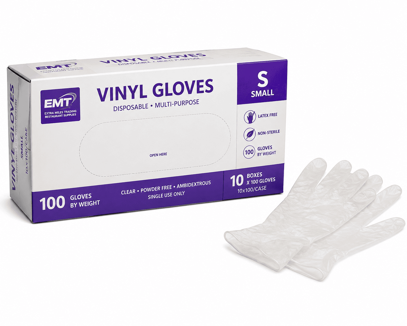 Vinyl Gloves - Small(S) - 10x100/Case