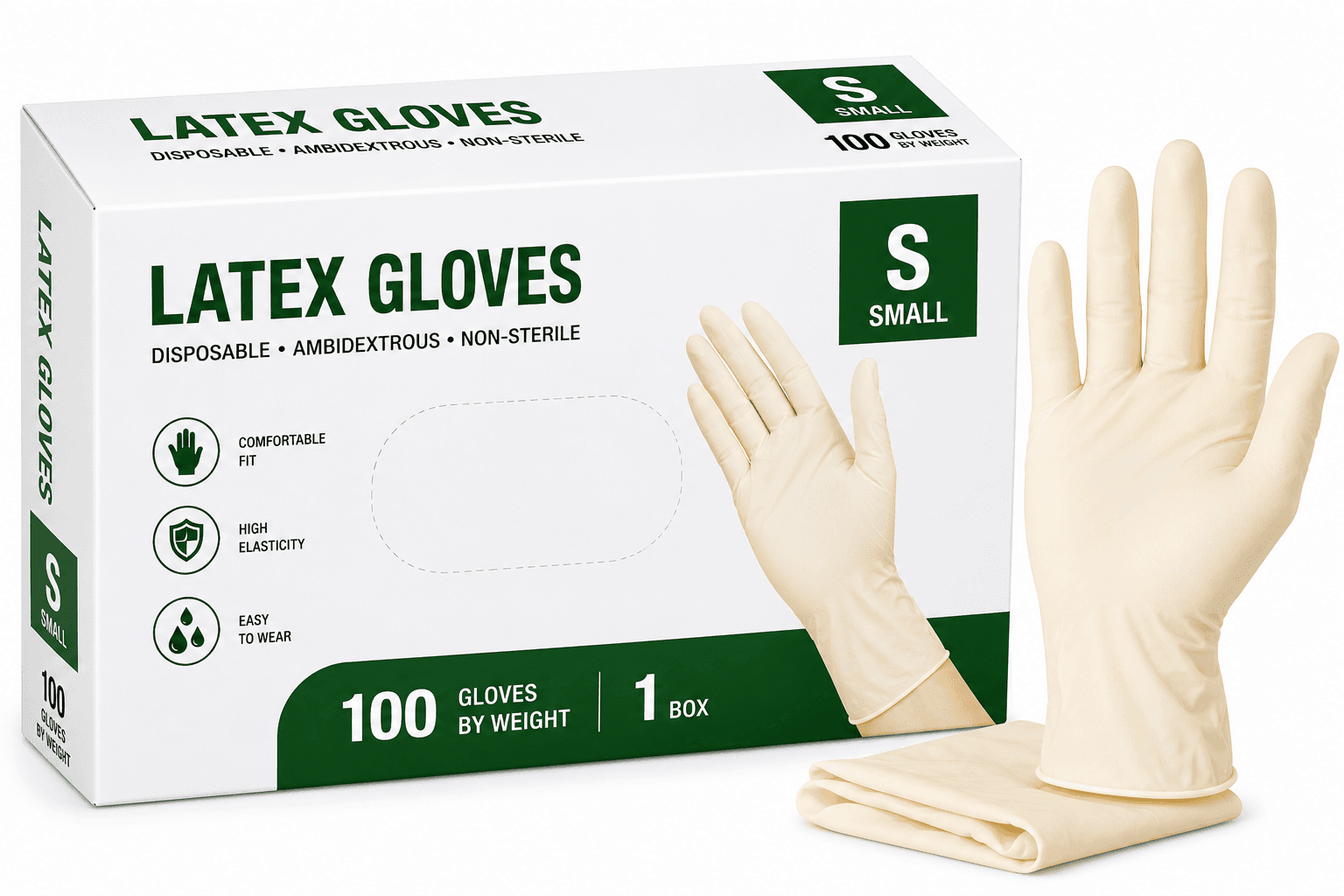 Latex Gloves - Small(S) - 100/Box
