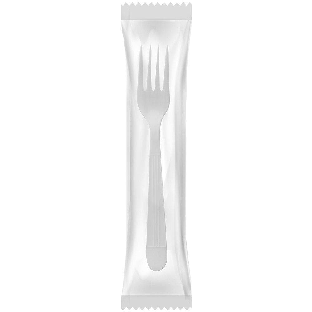 Fork Wrapped Individual Plastic Cutlery - 500/Case