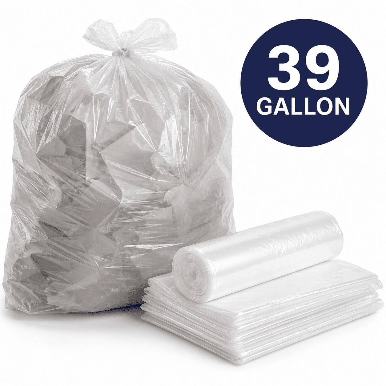 39 Gallon Trash Bag - Clear - 100/Case