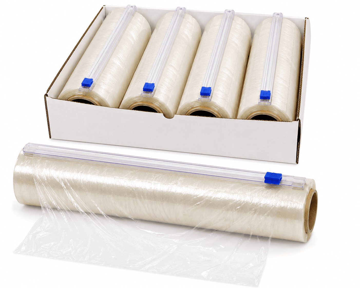 12"x2000 Film Food Wrap With Cutler - 1x4 Rolls