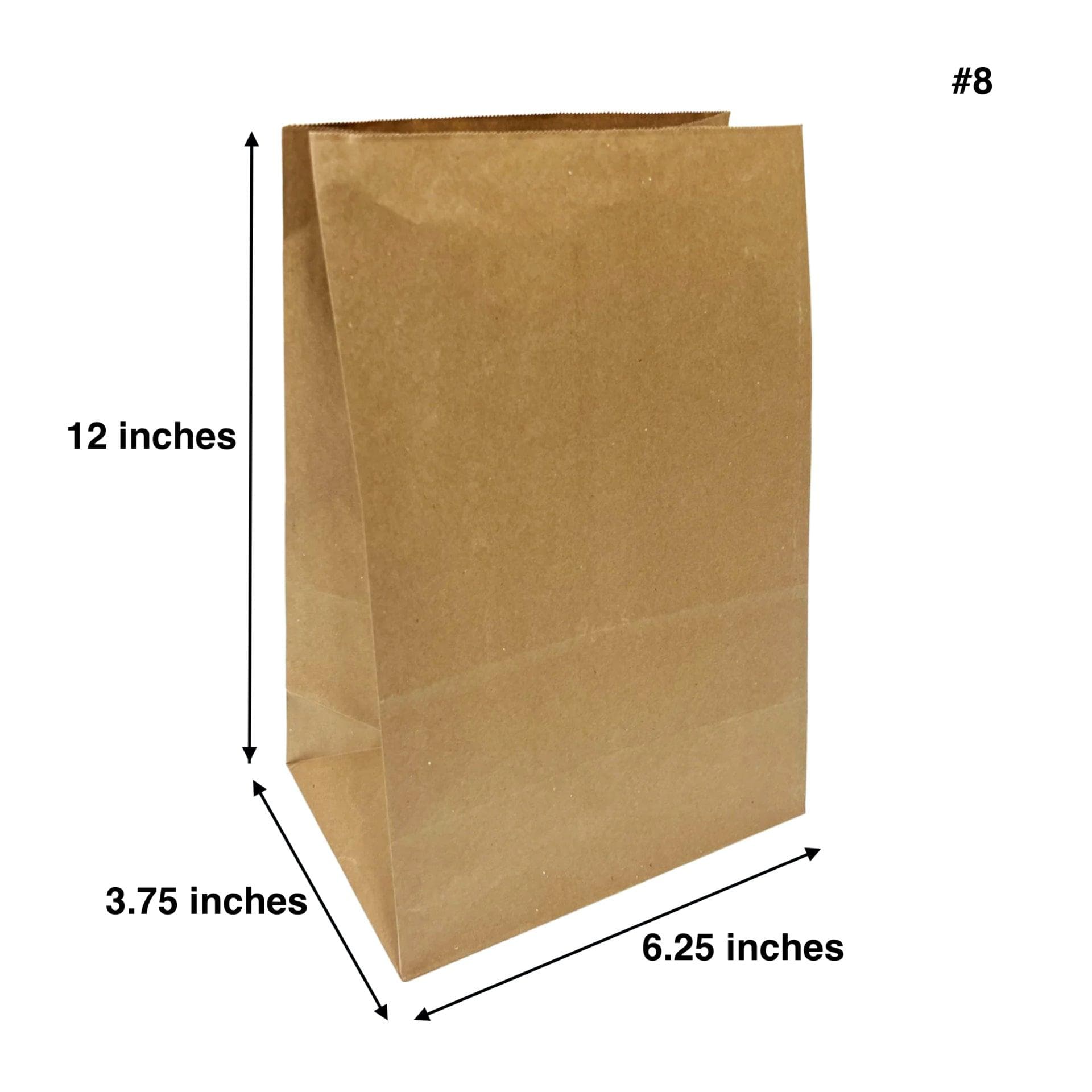#8 Brown Paper Bag - 500/Bundle