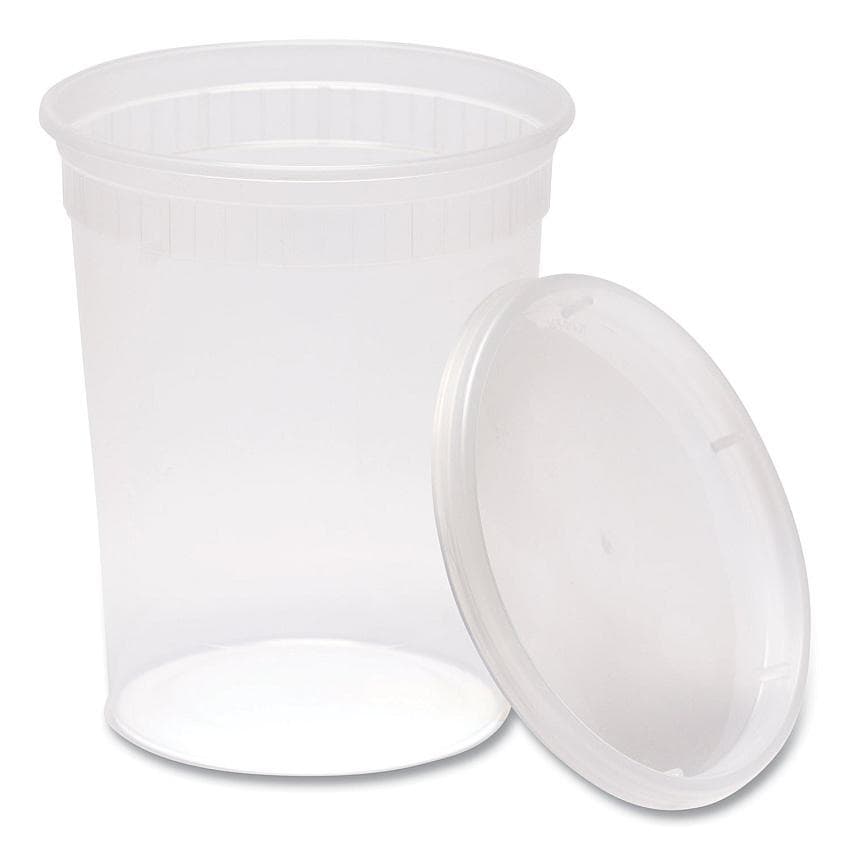 32oz Deli Container Clear & Lids - 240/Cs