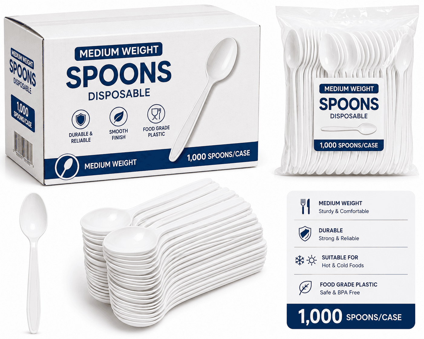 Spoons Medium Weight - 1000/Case