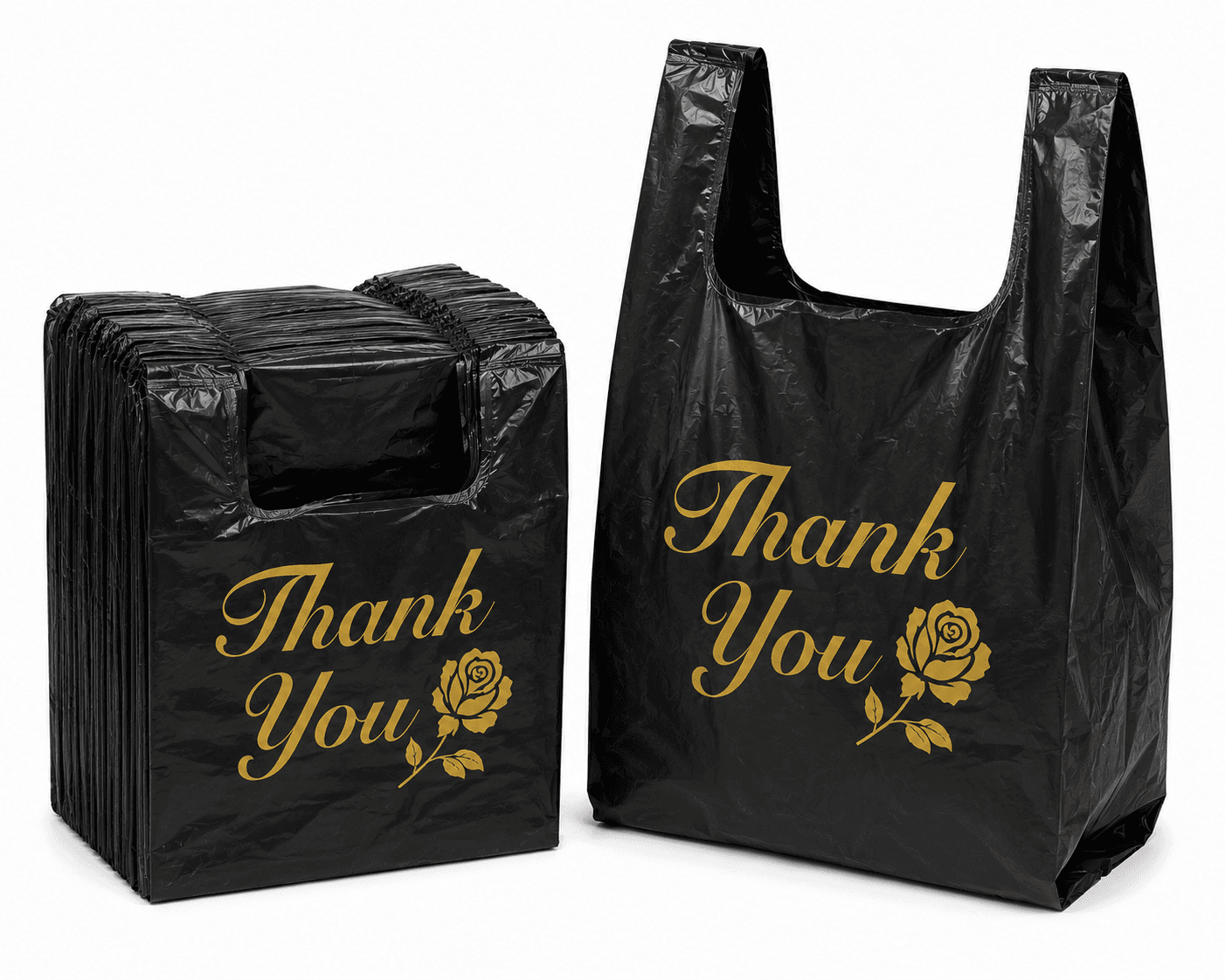 Thank You Bags - Black - 1000/Case