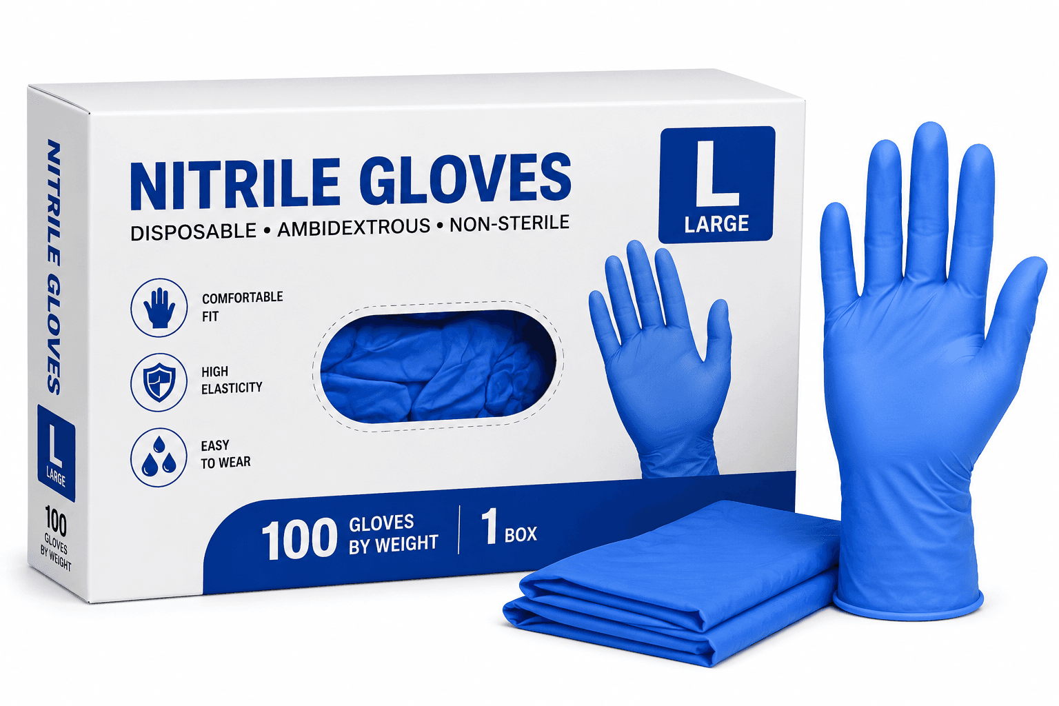 Nitrile Gloves - Large(L) - 10x100/Case