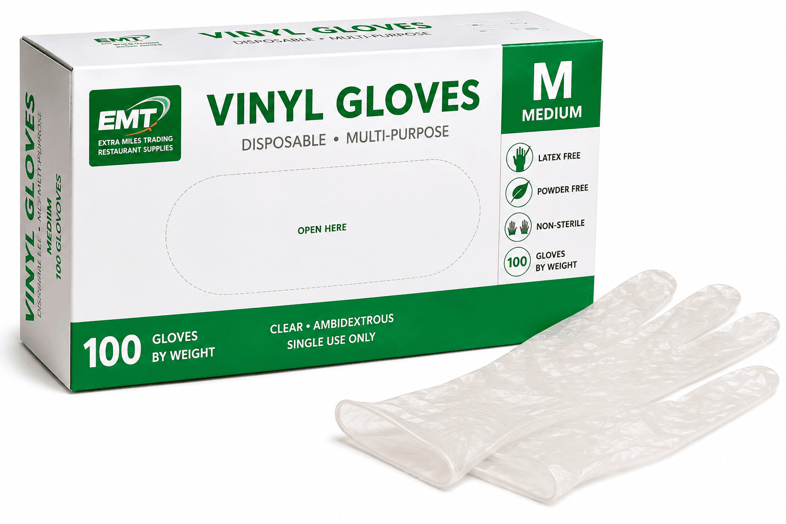 Vinyl Gloves - Medium(M) - 100/Box