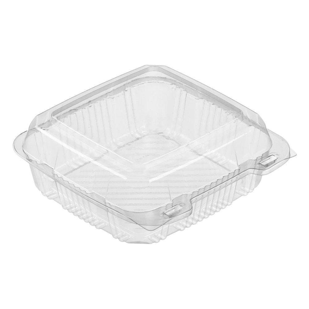 8x8 Clear Plastic Container - 1 Compartment -200/case