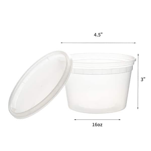 16oz Deli Container Clear & Lids - 240/Case
